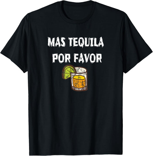 Mas Tequila Por Favor Party Alcohol Liquor Beach Pool Travel Women T-Shirt - T-Shirt | Black