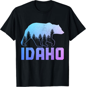 Idaho Bear Grizzly Pride Outdoor Hiking Nature Vintage T-Shirt - T-Shirt | Black