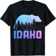 Idaho Bear Grizzly Pride Outdoor Hiking Nature Vintage T-Shirt - T-Shirt | Black