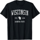 Wisconsin Vintage Sports Design Wisconsinan WI T-Shirt - T-Shirt | Black