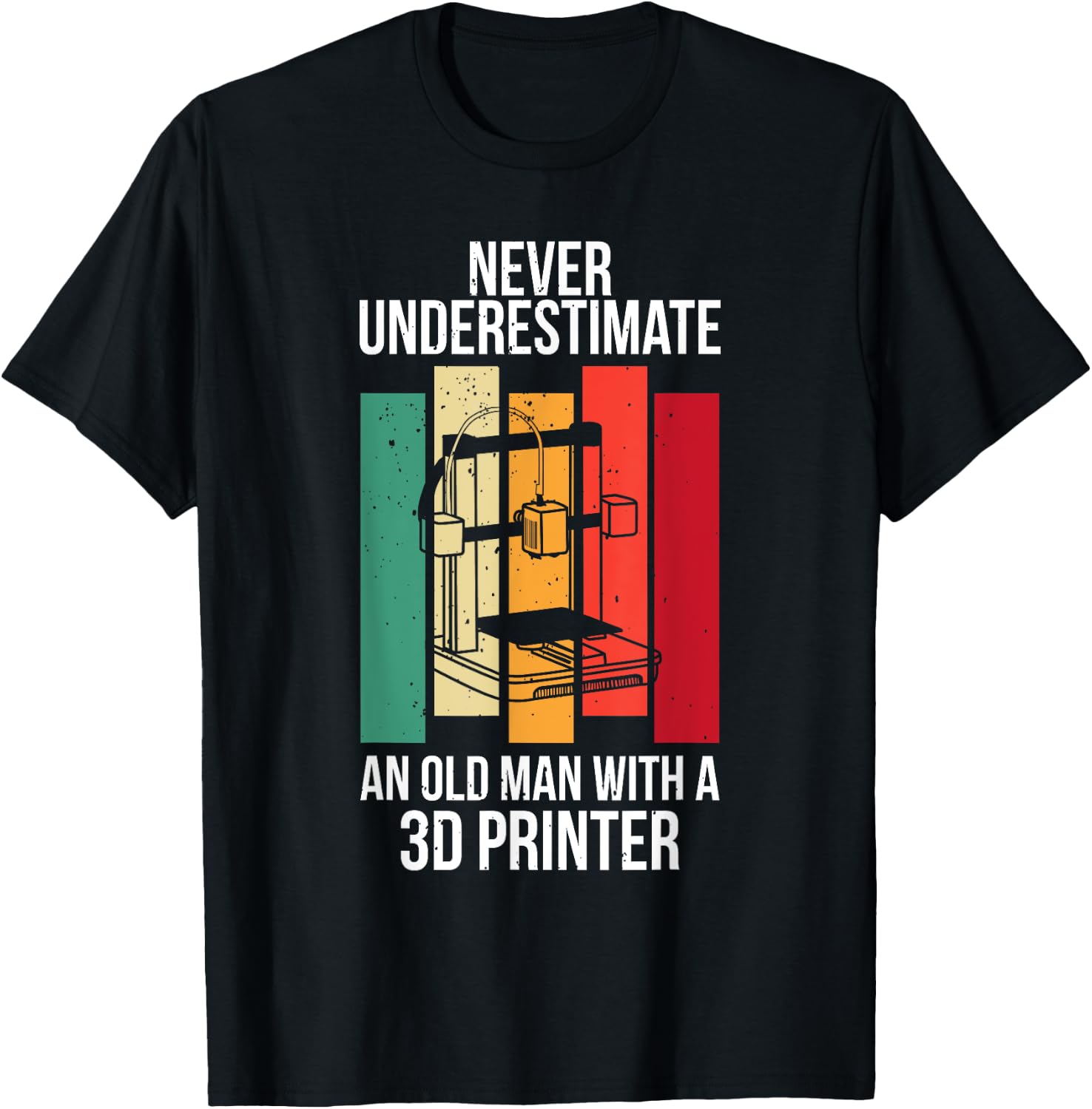 Funny Grandpa 3D Printer Filament Printing Machine Lover Gag T-Shirt - T-Shirt | Black
