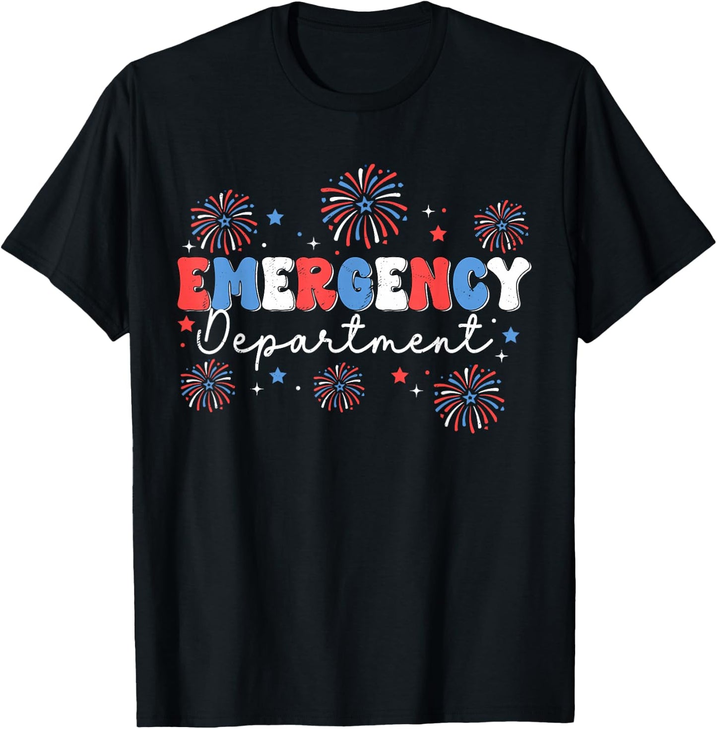 Emergency Department 4th of July USA Emergency Room Nurse T-Shirt - T-Shirt | Black