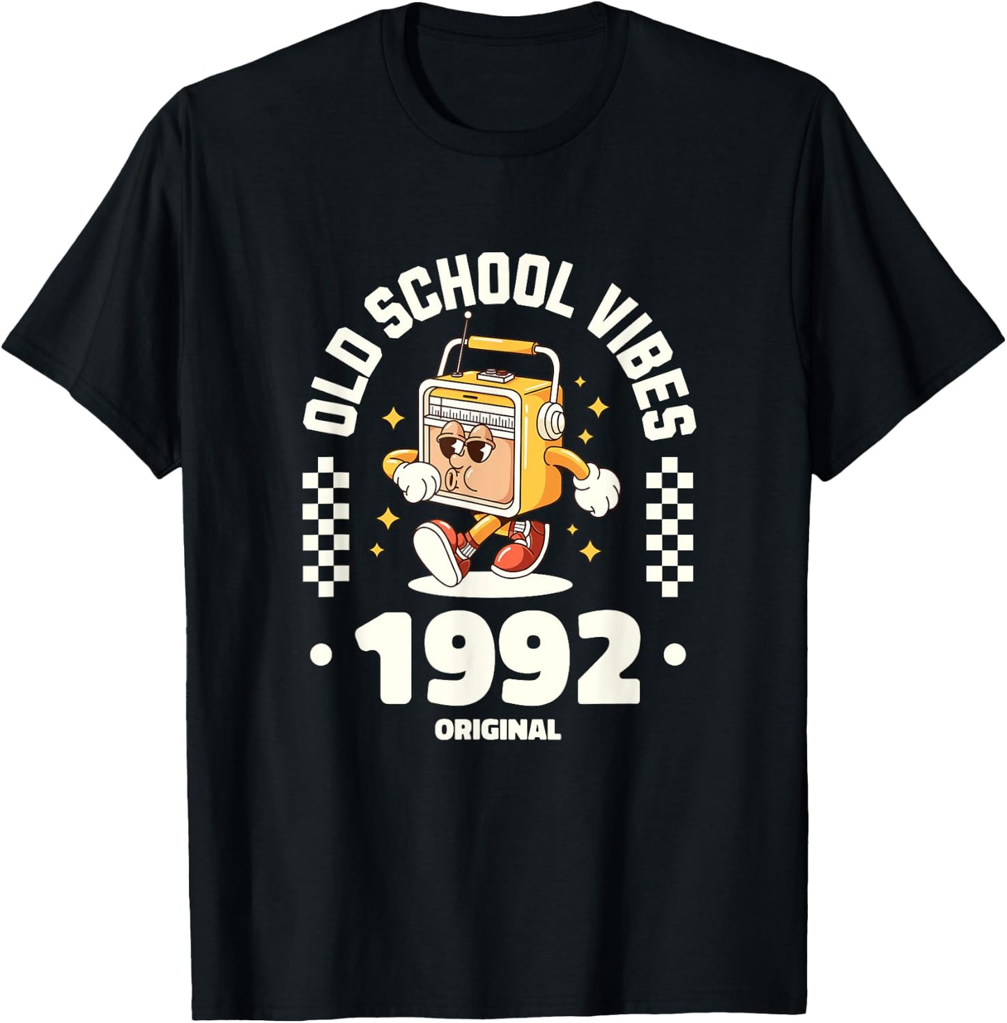 Retro 1992 Old School - Vibes Graphic T-Shirt - T-Shirt | Black