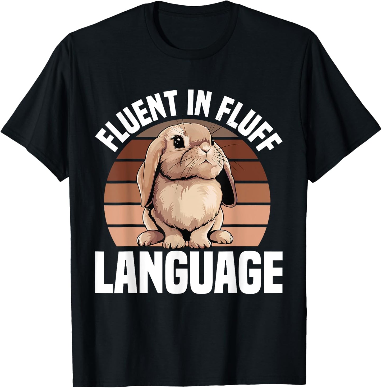 Fluffy Holland Lop Bunny Stuffed Animal Plush Lop Bunny T-Shirt - T-Shirt | Black
