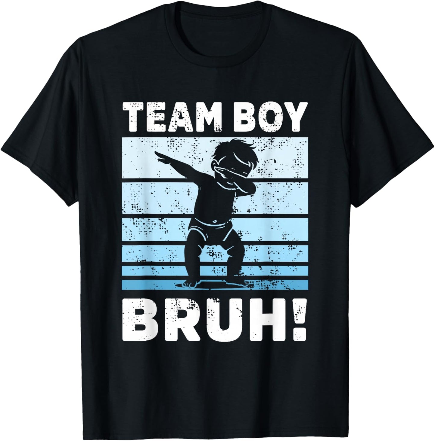family Team Boy Bruh gender reveal Party Announcement T-Shirt - T-Shirt | Black
