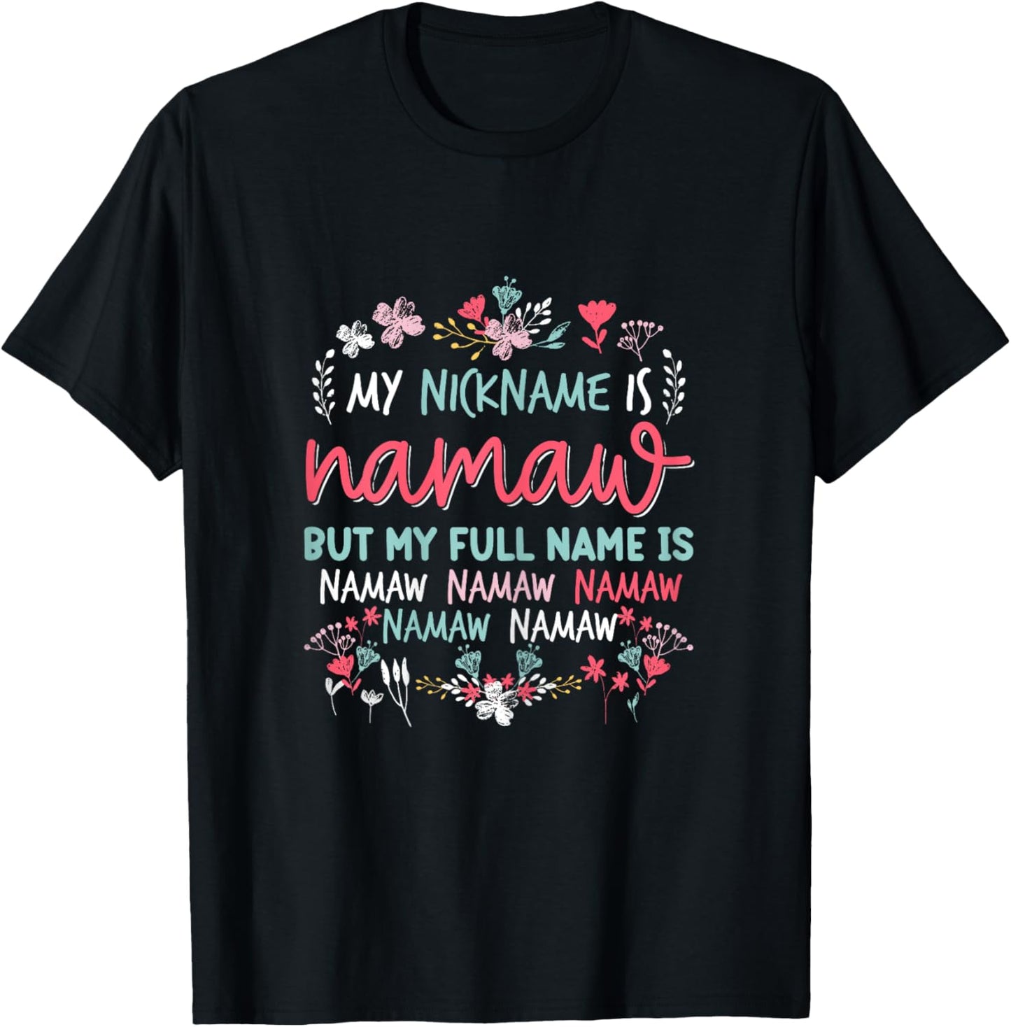 Funny Mothers day Shirt My Nickname is Namaw Grandma Cute T-Shirt - T-Shirt | Black