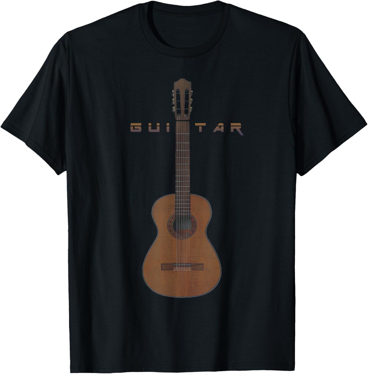 Acoustic Guitar, Guitarist, Guitar Player, Guitar Art Lover T-Shirt - T-Shirt | Black