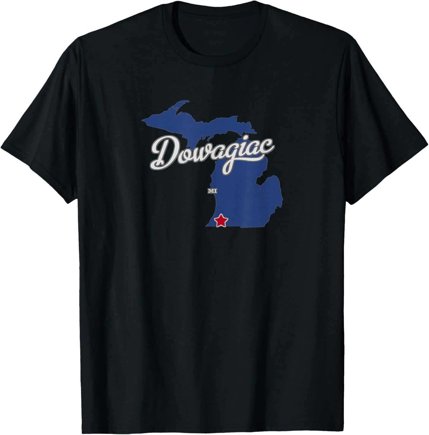 Dowagiac Michigan MI Map T-Shirt - T-Shirt | Black
