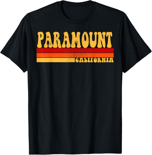 PARAMOUNT California City Vintage Roots Retro Design 70s 80s T-Shirt - T-Shirt | Black