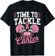 Pink Football Helmet Ribbon, Time to Tackle Breast Cancer T-Shirt - T-Shirt | Black