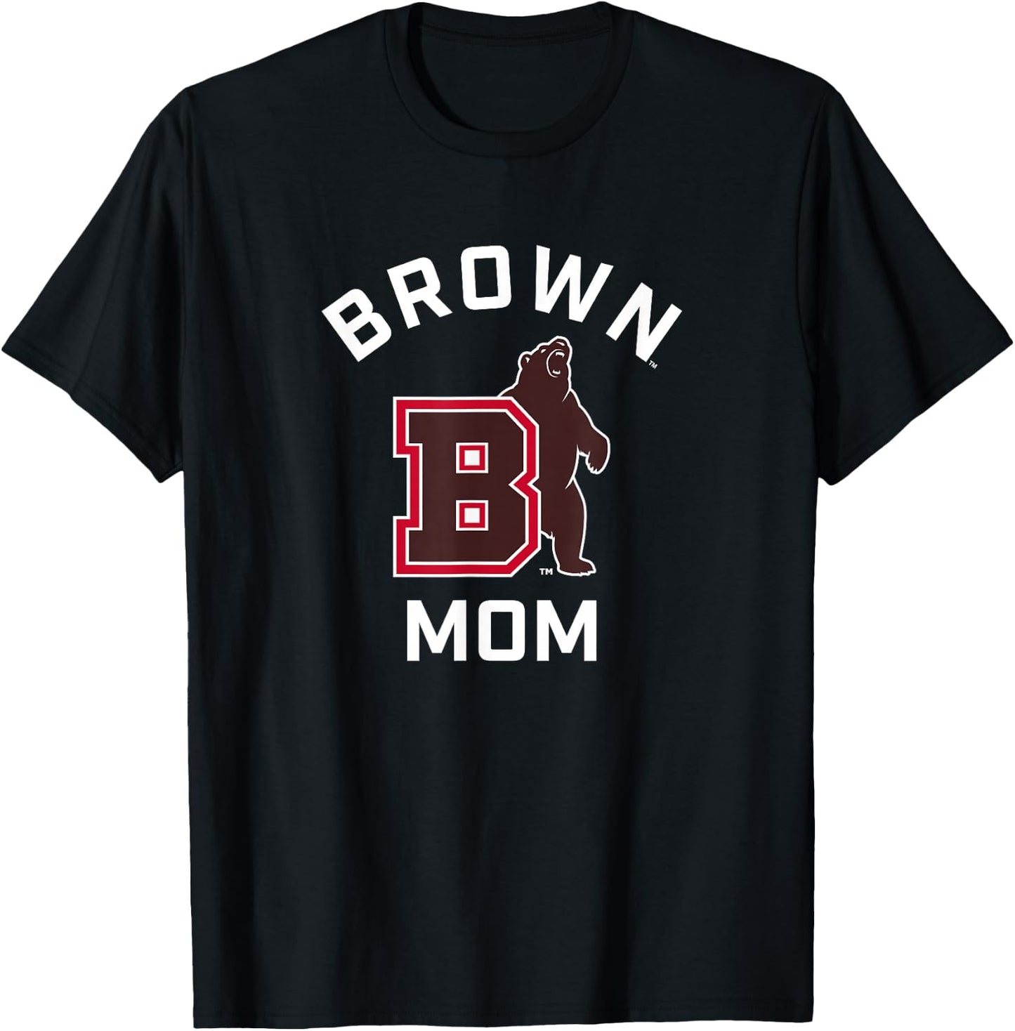 Brown University Bears Arched Mom T-Shirt - T-Shirt | Black