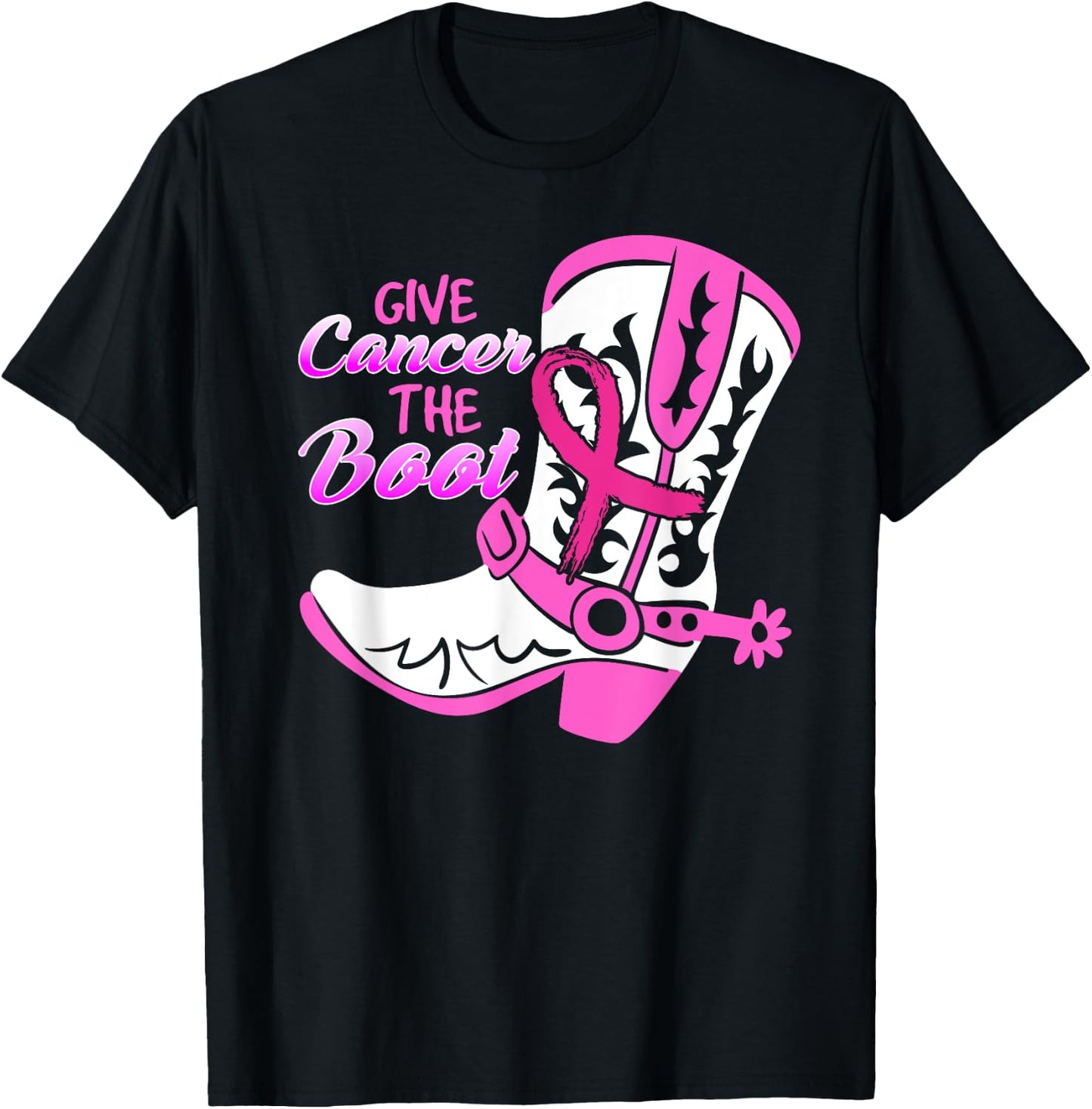 Give Cancer The Boot T-Shirt - T-Shirt | Black
