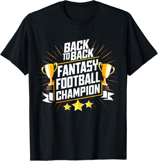 Back to Back Champion Fantasy Football Draft Party Kit T-Shirt - T-Shirt | Black