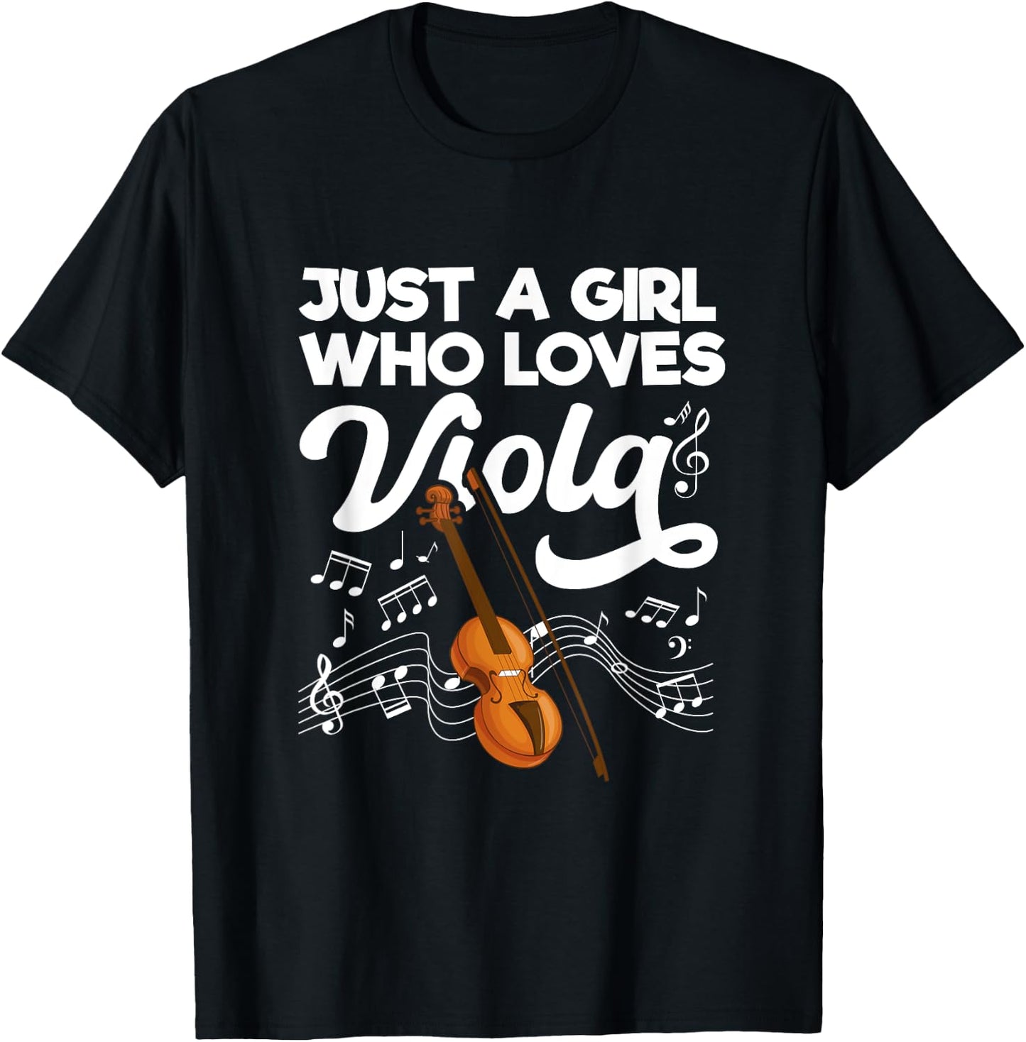 Just A Girl Who Loves Viola Musical Instrument Player Music T-Shirt - T-Shirt | Black