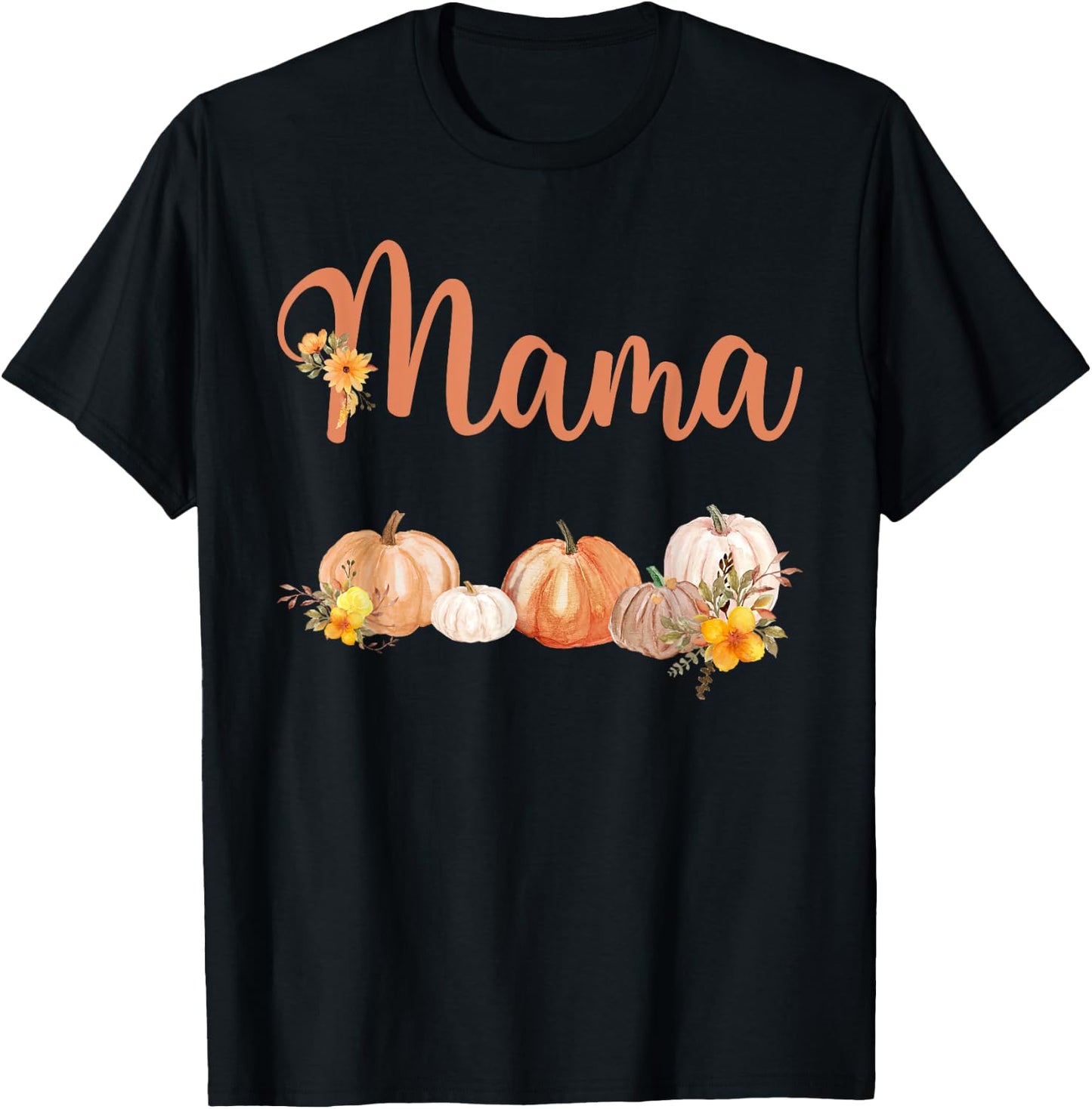 Mama of Little Pumpkin First Birthday Autumn Pumpkin T-Shirt - T-Shirt | Black