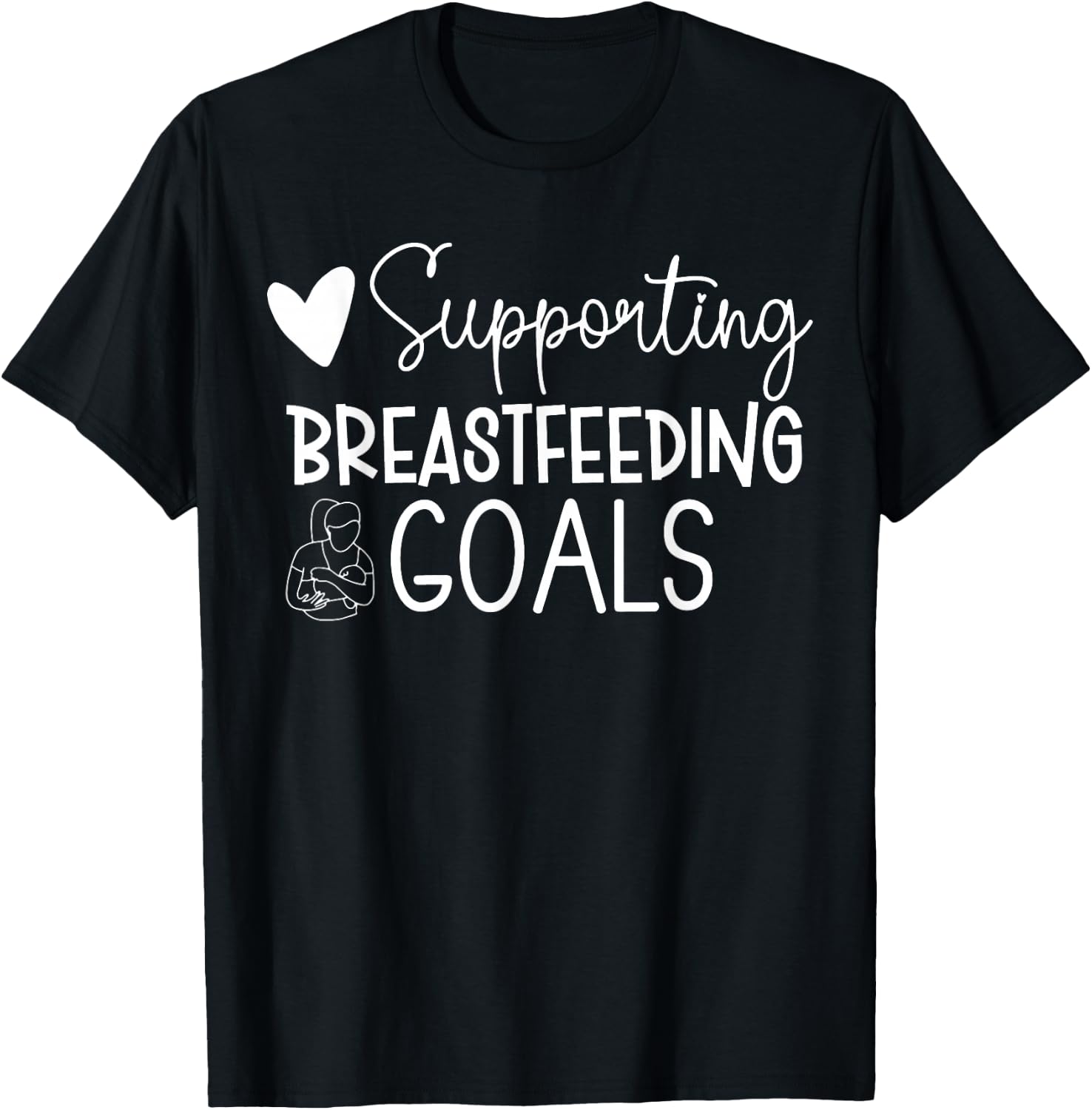 Retro Supporting Breastfeeding Goals IBCLC Crew T-Shirt - T-Shirt | Black