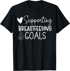 Retro Supporting Breastfeeding Goals IBCLC Crew T-Shirt - T-Shirt | Black