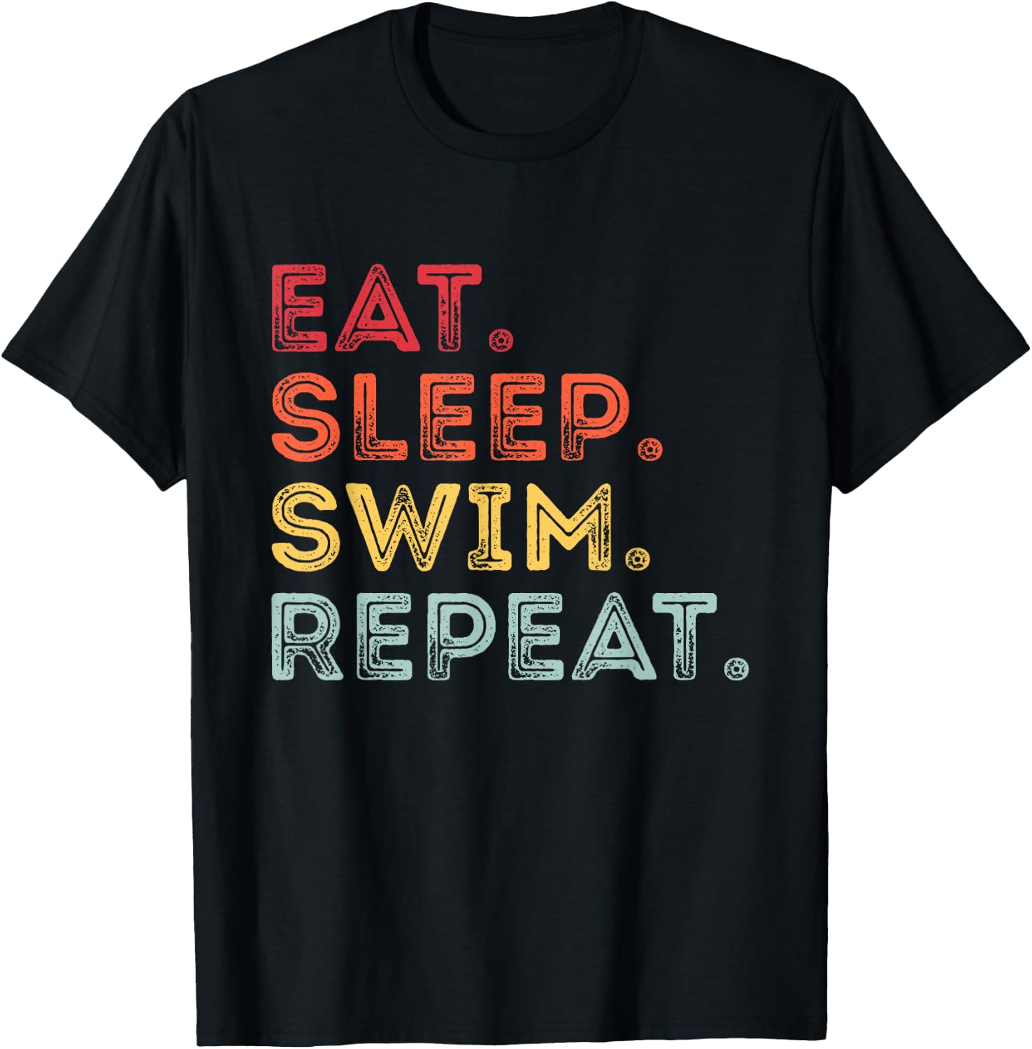 Eat Sleep Swim Repeat Swimming Swimmer Men T-Shirt - T-Shirt | Black