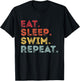 Eat Sleep Swim Repeat Swimming Swimmer Men T-Shirt - T-Shirt | Black