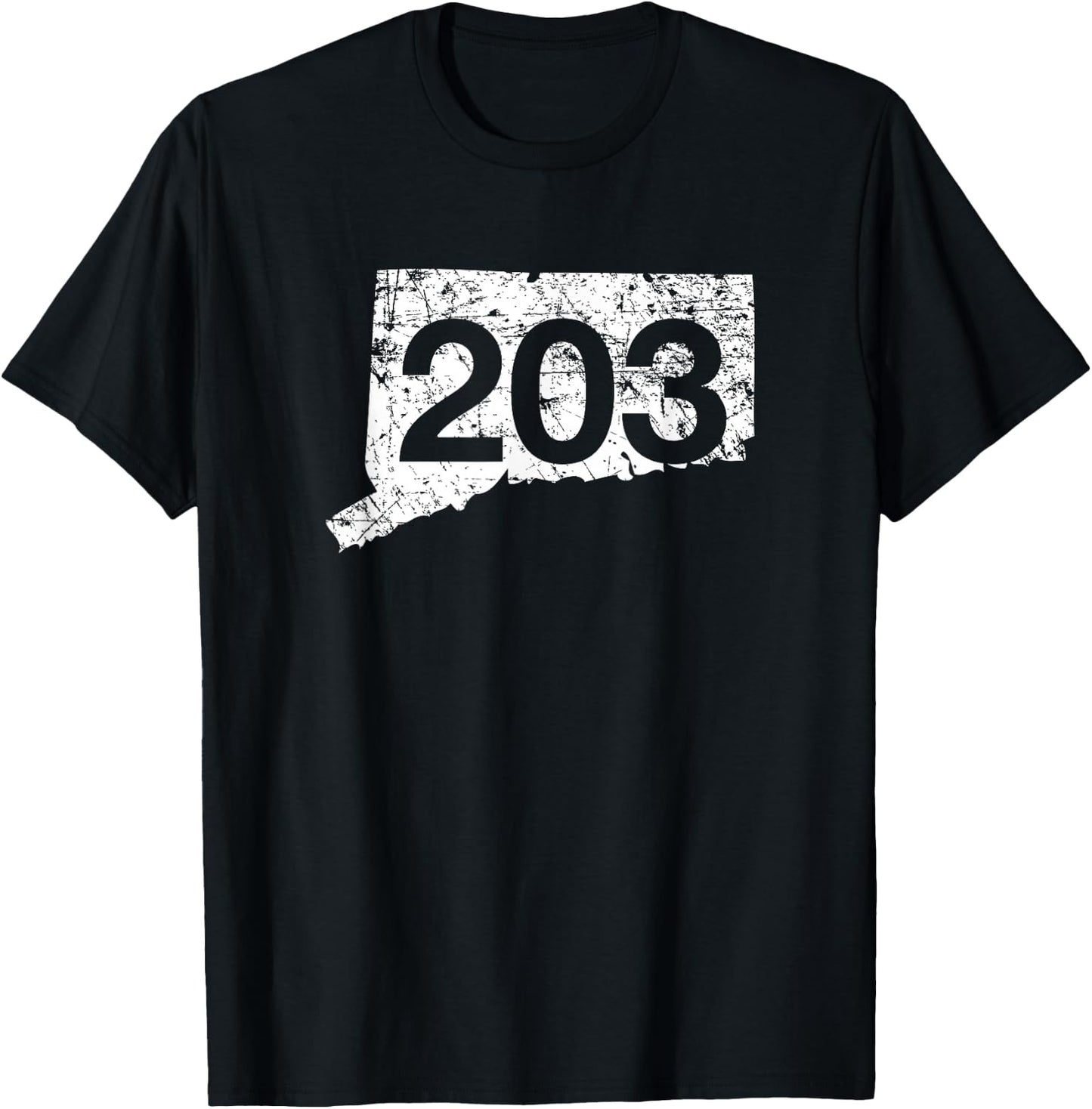 Stamford Bridgeport Area Code 203 Shirt, Connecticut Gift T-Shirt - T-Shirt | Black