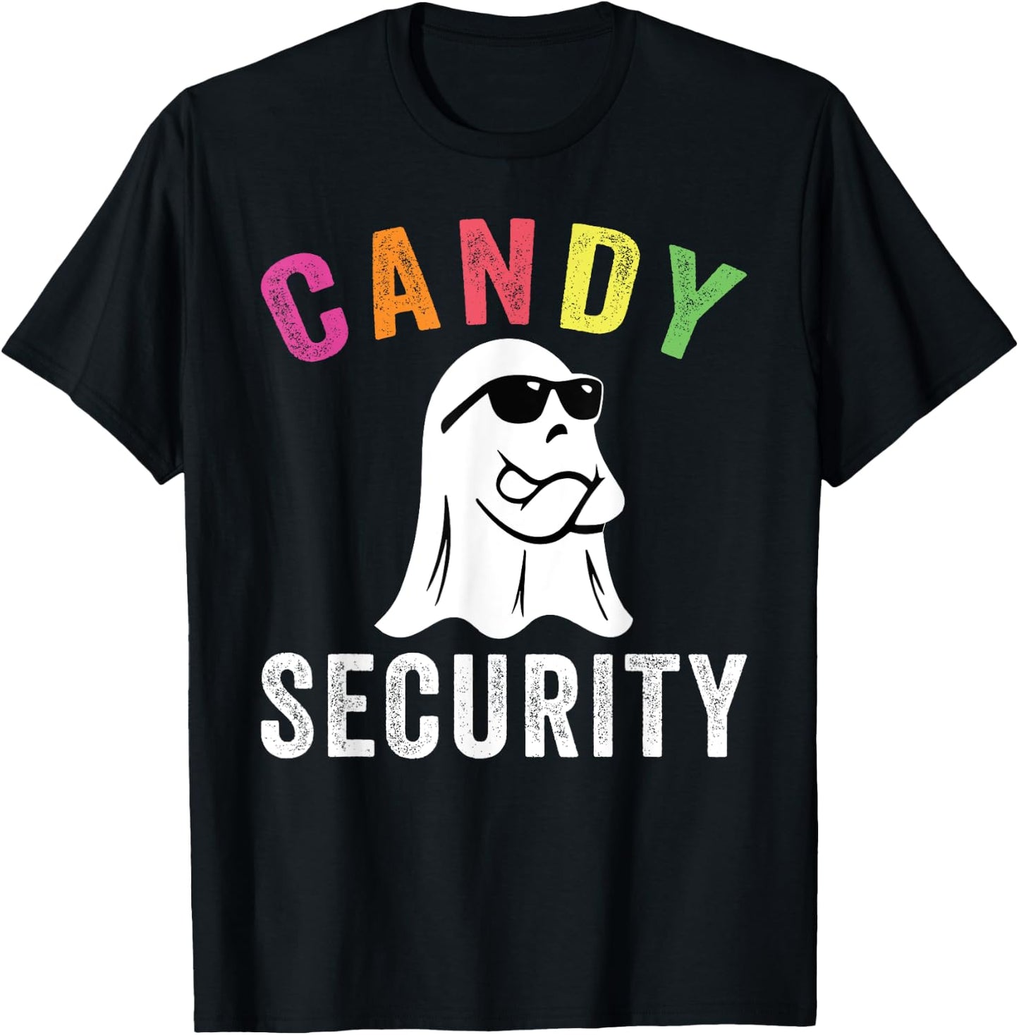 Halloween Costume Halloween Candy Security Funny Ghost T-Shirt - T-Shirt | Black