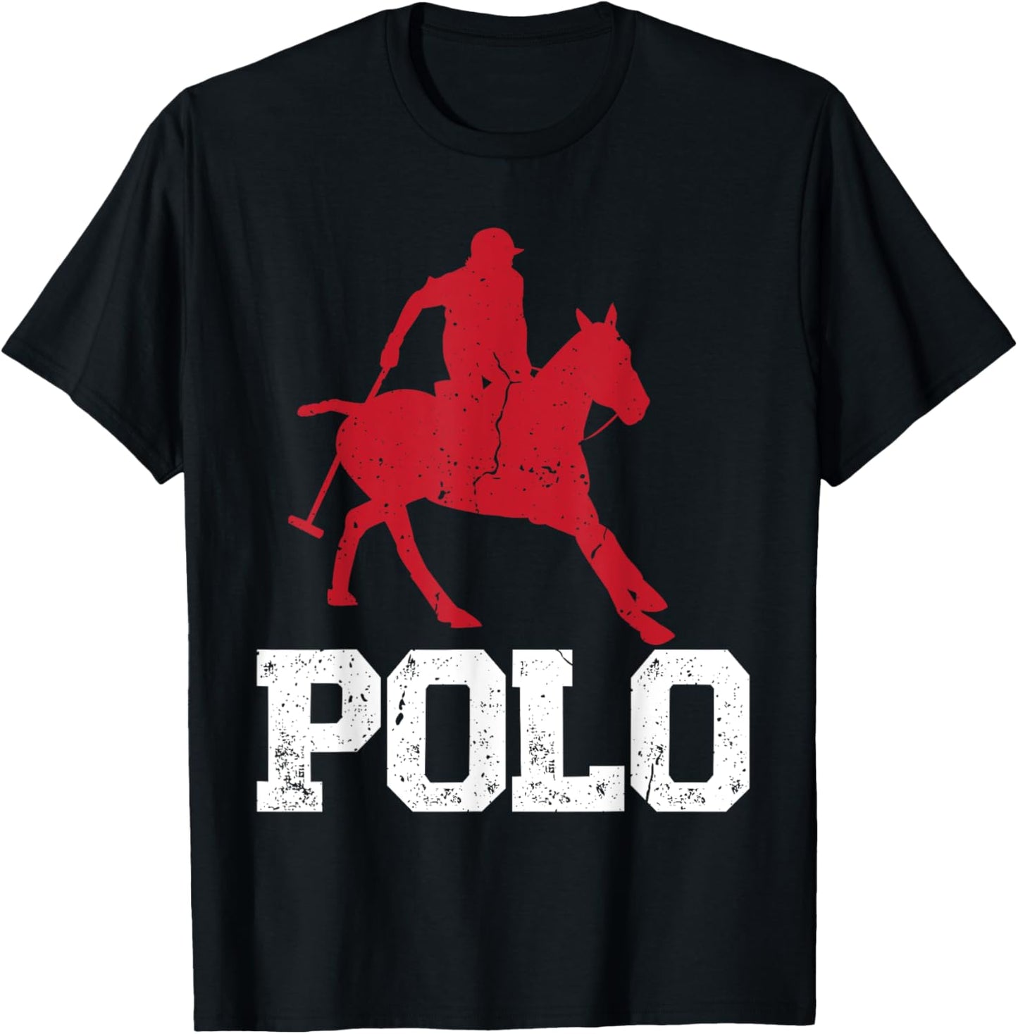 Polo Players Horseback Riding Horse Equestrian Sports T-Shirt - T-Shirt | Black