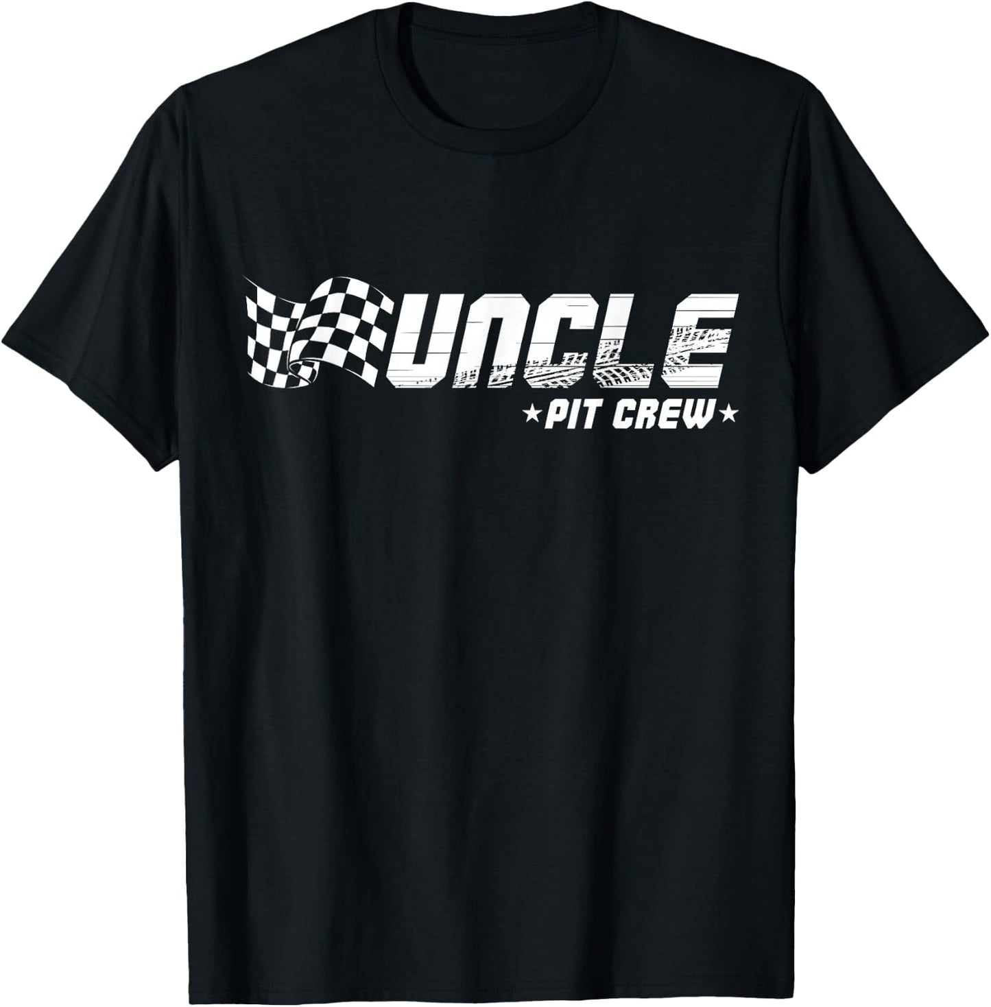 Uncle Pit Crew Race Car Birthday Family Racing T-Shirt - T-Shirt | Black