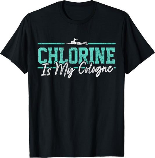 Swimming Humor Swimmer Chlorine Joke Swim T-Shirt - T-Shirt | Black