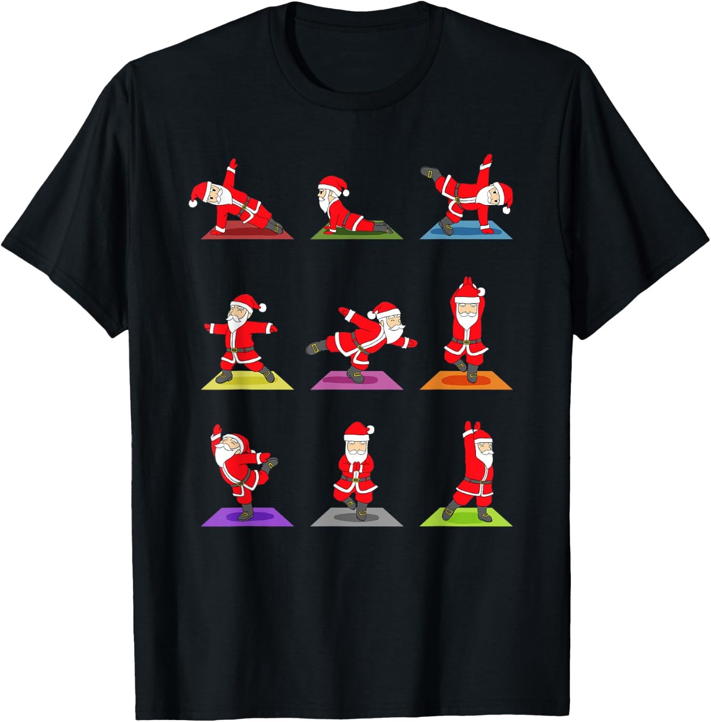 Christmas Yoga Santa Claus Xmas Gift T-Shirt - T-Shirt | Black
