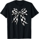 Checkered Bow Tie Flag Automobile Motor Race Car Racing team T-Shirt - T-Shirt | Black