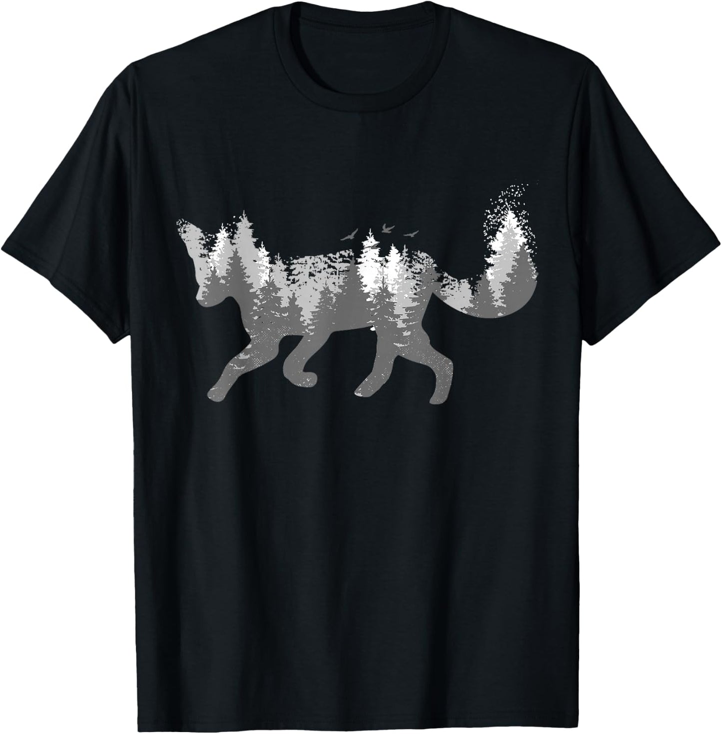 Fox Nature Outdoor Hiking Camping Hunting Gift T-Shirt - T-Shirt | Black