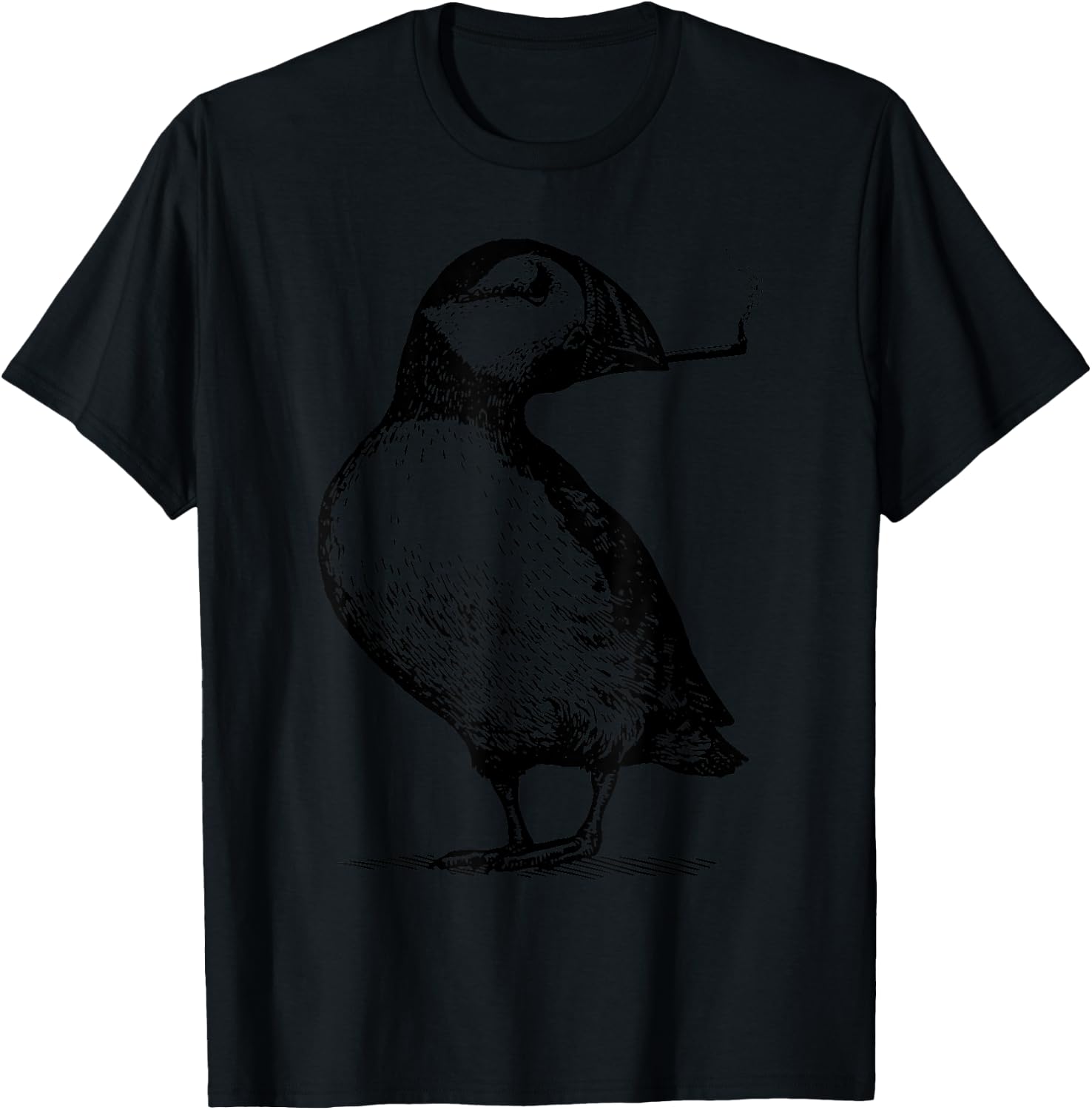 Vintage Cute Puffin Smoking Weed Cannabis Marijuana Stoner T-Shirt - T-Shirt | Black