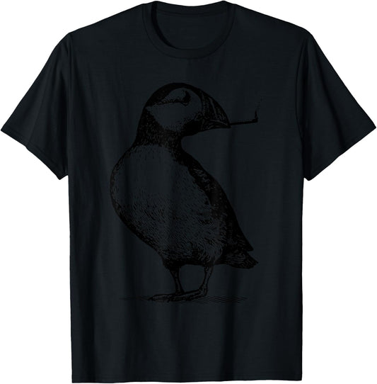 Vintage Cute Puffin Smoking Weed Cannabis Marijuana Stoner T-Shirt - T-Shirt | Black