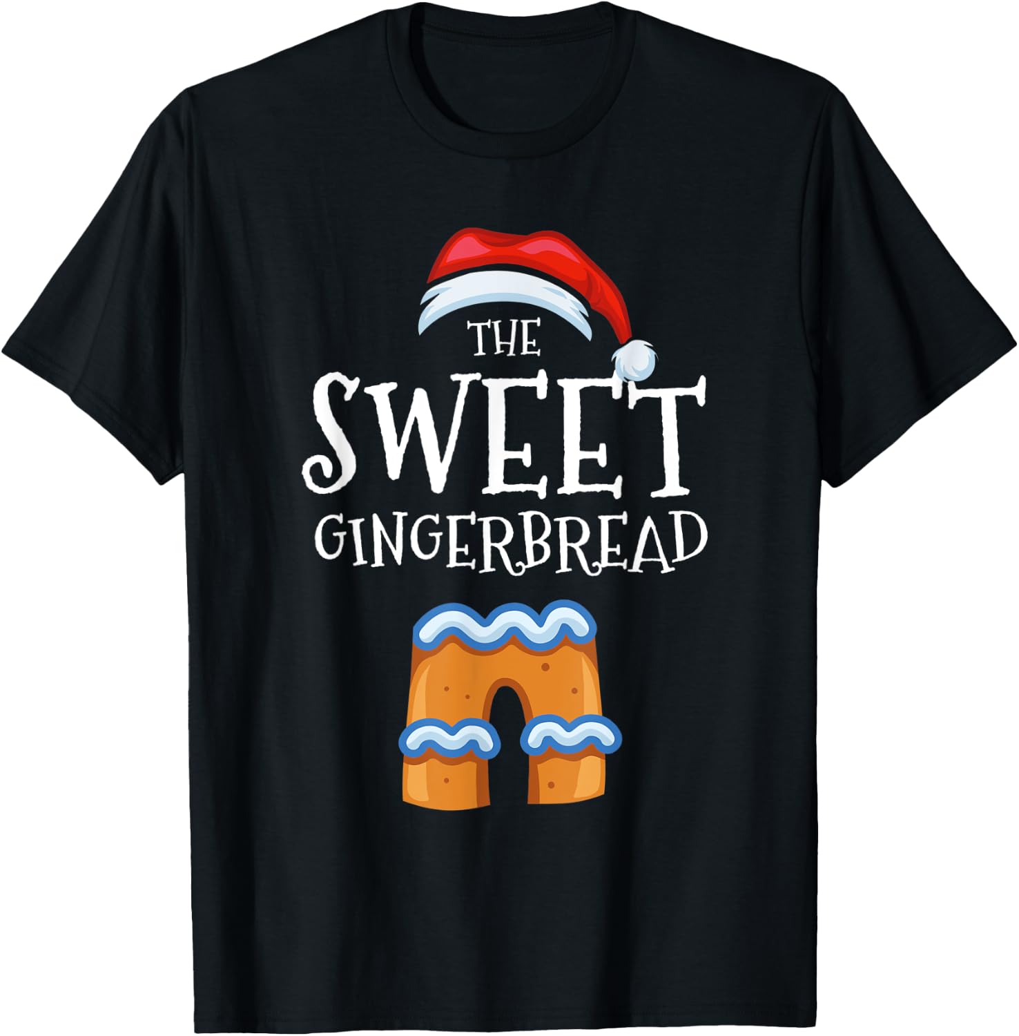 Sweet Gingerbread Family Matching Group Christmas Gift T-Shirt - T-Shirt | Black