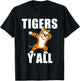 Tigers Y'all Dabbing Tiger School Mascot Sports Football Dab T-Shirt - T-Shirt | Black