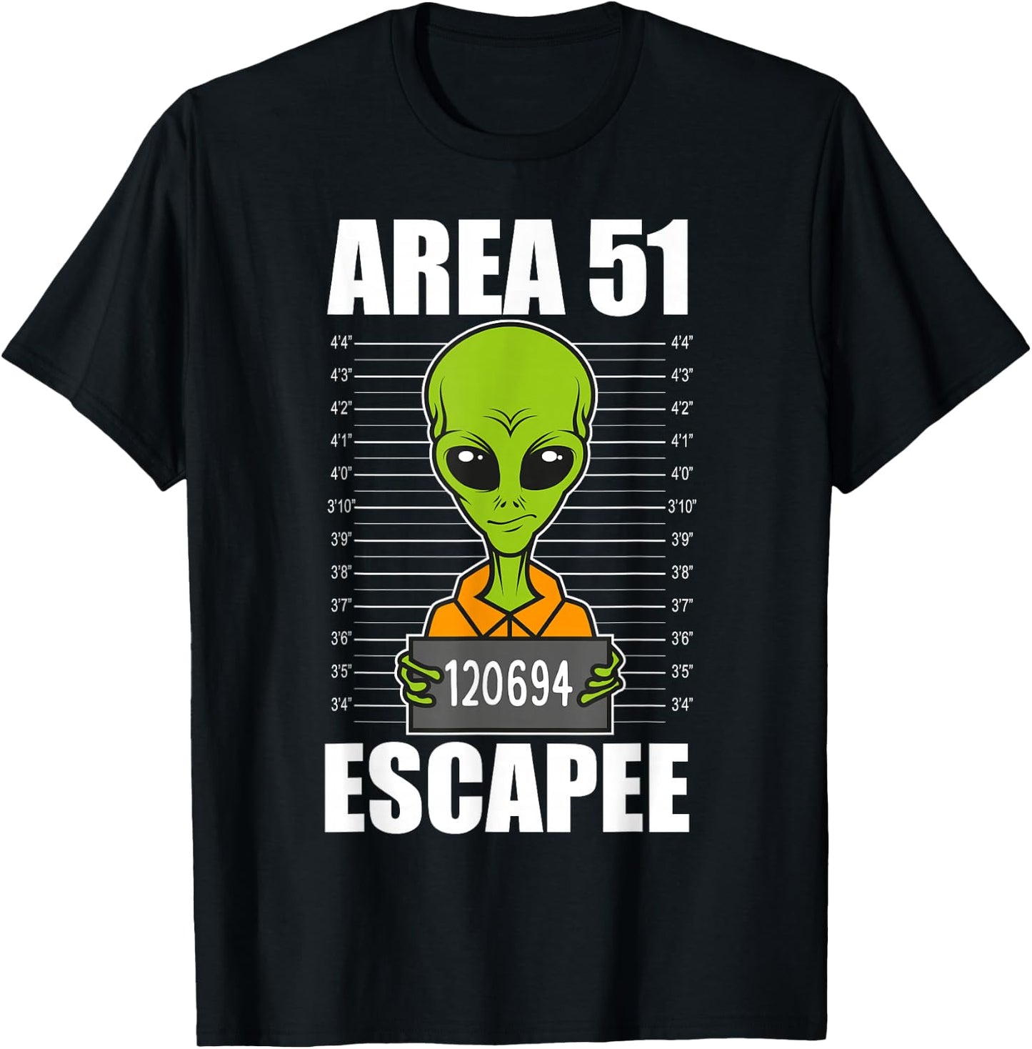 Storm Area 51 Alien Escapee from Area 51 - Alien Mugshot T-Shirt - T-Shirt | Black