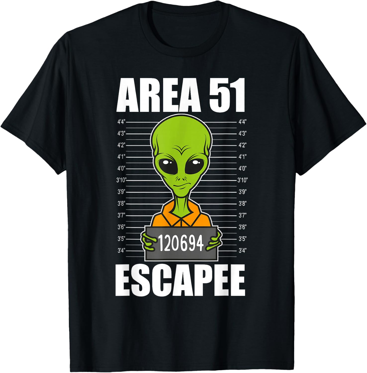 Storm Area 51 Alien Escapee from Area 51 - Alien Mugshot T-Shirt - T-Shirt | Black