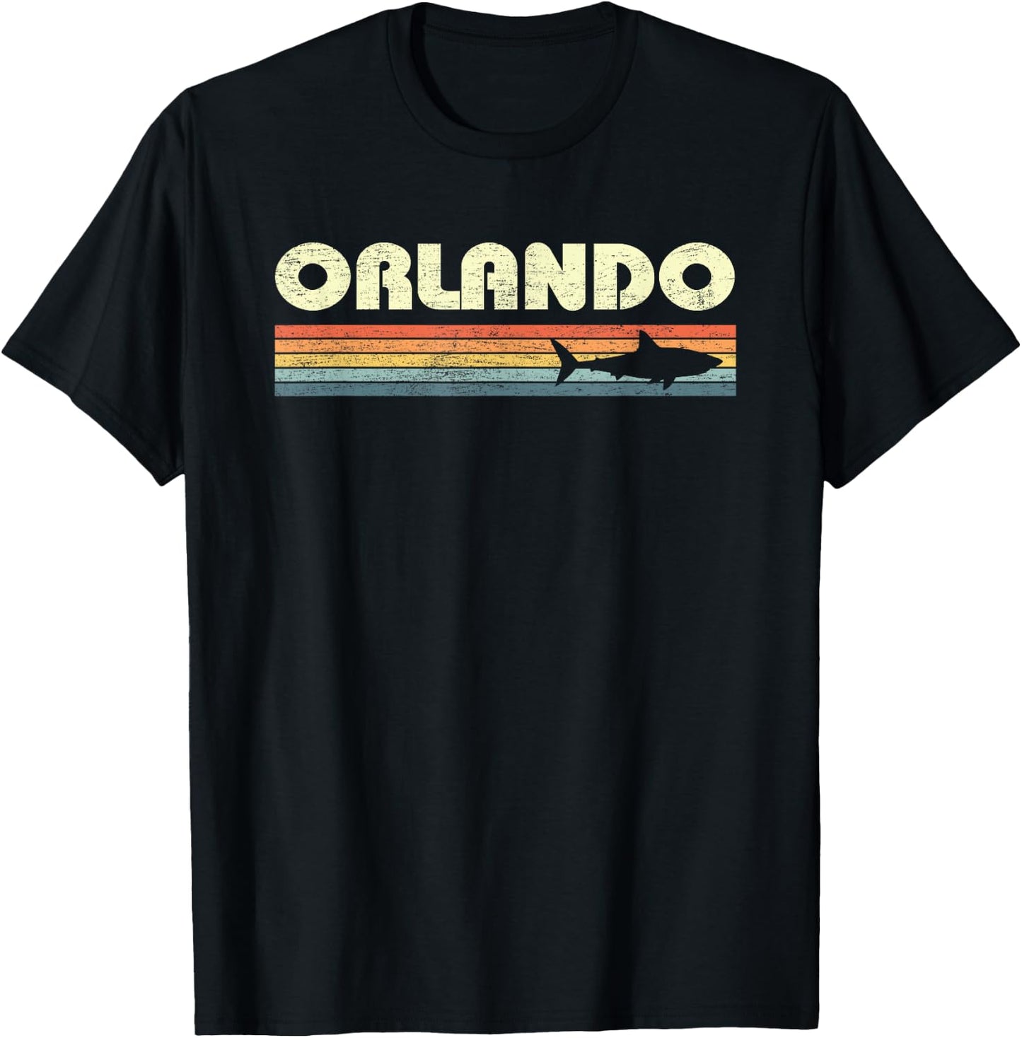 Orlando Florida Vintage Shark Souvenir T-Shirt - T-Shirt | Black