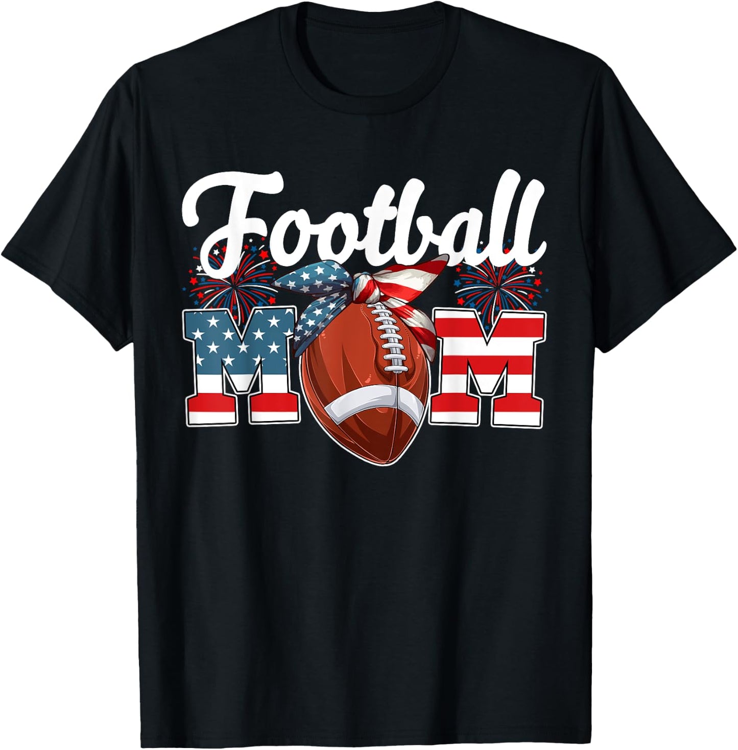 Football Mom 4th Of July Costume Player Matching Family T-Shirt - T-Shirt | Black