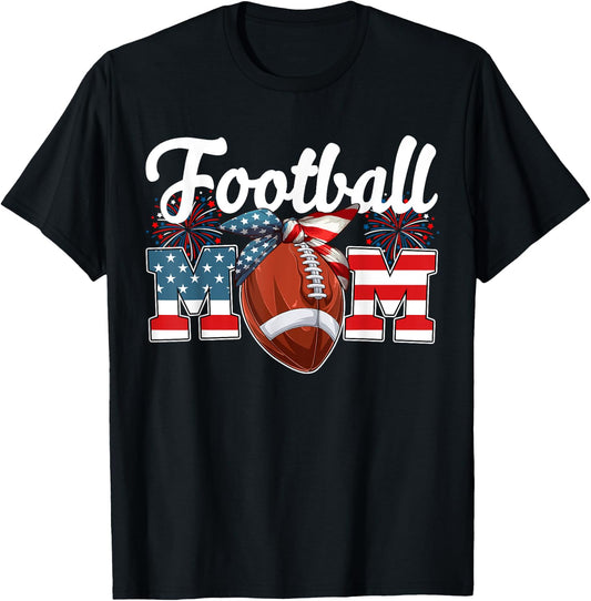 Football Mom 4th Of July Costume Player Matching Family T-Shirt - T-Shirt | Black