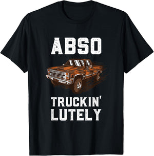 Absolutely Funny Vintage Pick Up Truck Mudding Mud Racing T-Shirt - T-Shirt | Black
