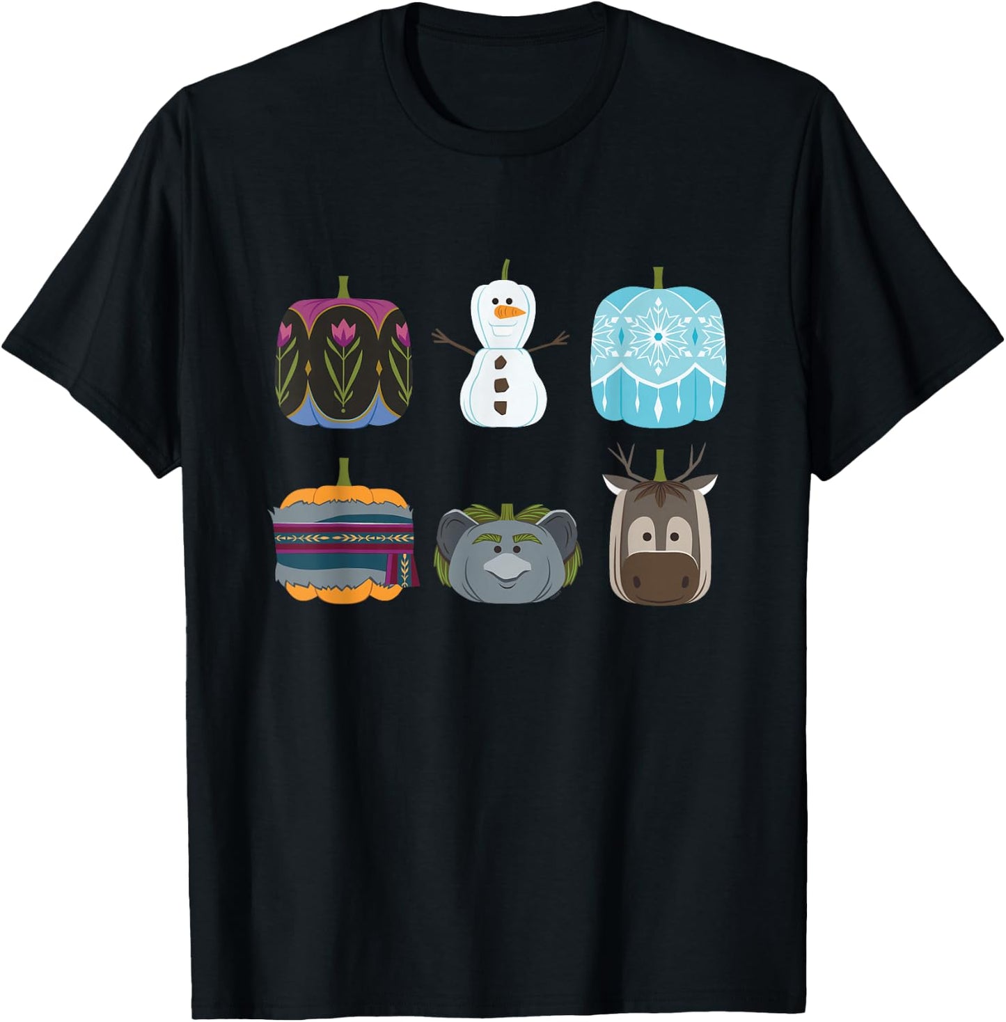 Disney Princess Frozen Pumpkins Autumn Elsa’s Fall Harvest T-Shirt - T-Shirt | Black