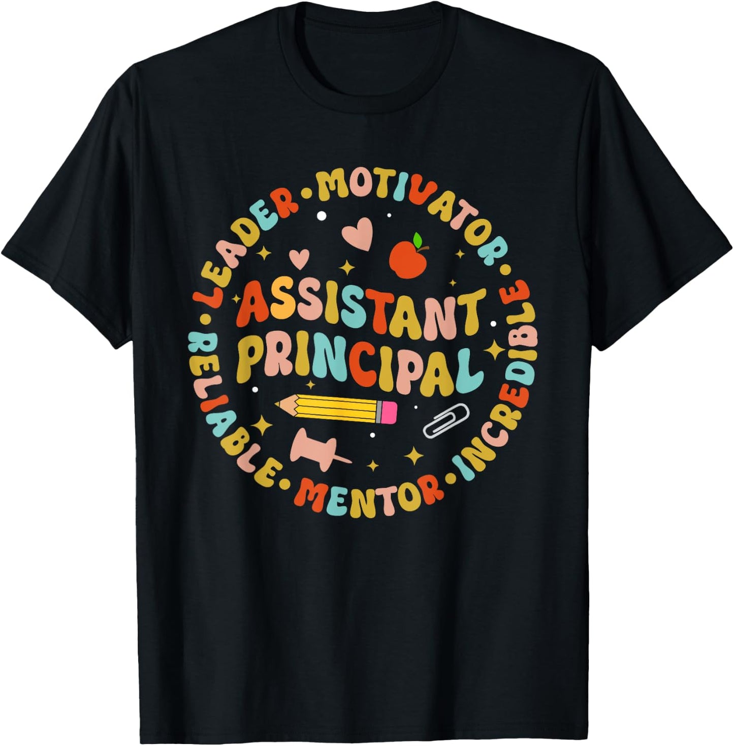 Groovy School Assistant Principal Teacher Appreciation T-Shirt - T-Shirt | Black