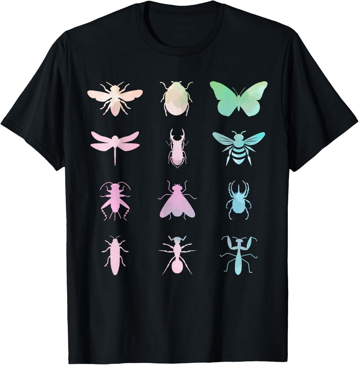 Bugs Watercolor Insect Collector Entomologist Entomology T-Shirt - T-Shirt | Black