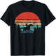 Retro Horse Riding Cowgirl Mountains Sunset Vintage T-Shirt - T-Shirt | Black