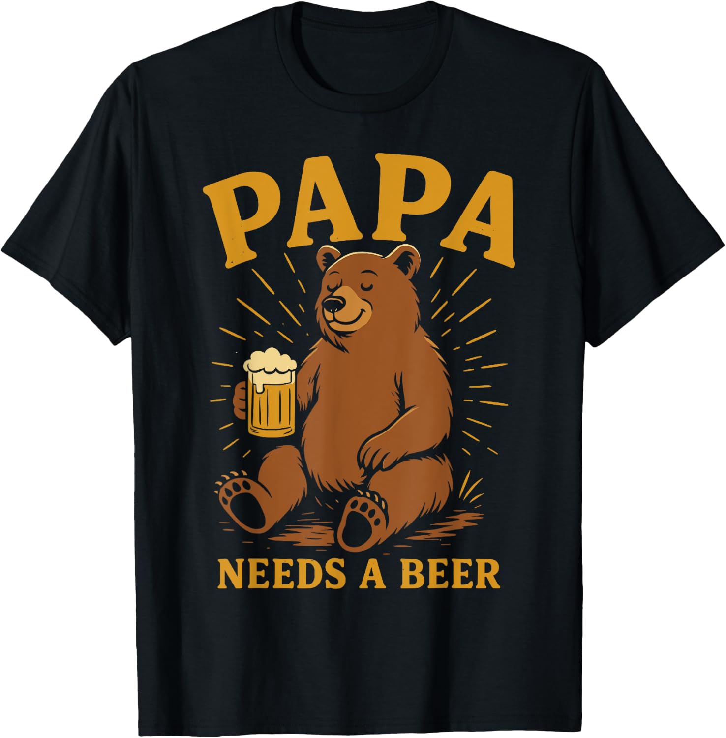 Beer fan PAPA NEEDS A BEER Funny Soon-to-be Dad T-Shirt - T-Shirt | Black