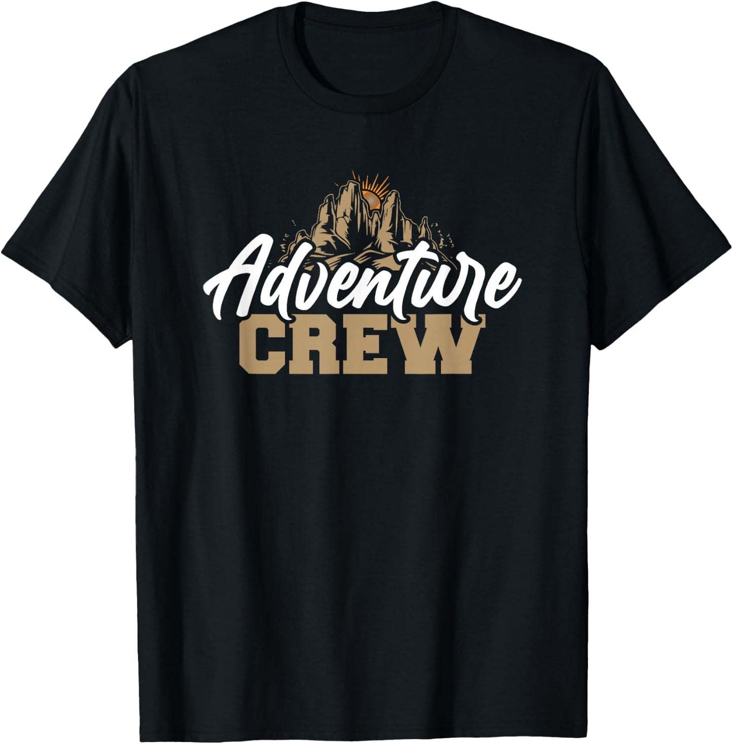 Outdoor Exploration Hiking Adventure Enthusiasts Adventure Crew , -Adult, Black, Small, Short Sleeve T-Shirt - T-Shirt | Black