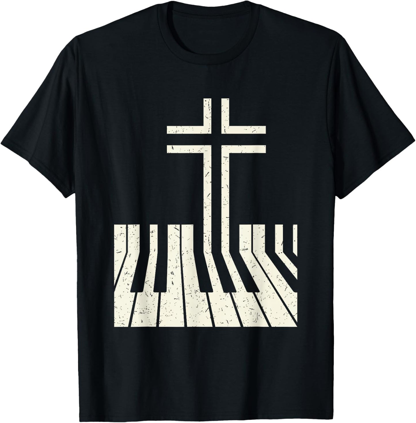 Christian Piano Player Piano Teacher Keyboard T-Shirt - T-Shirt | Black