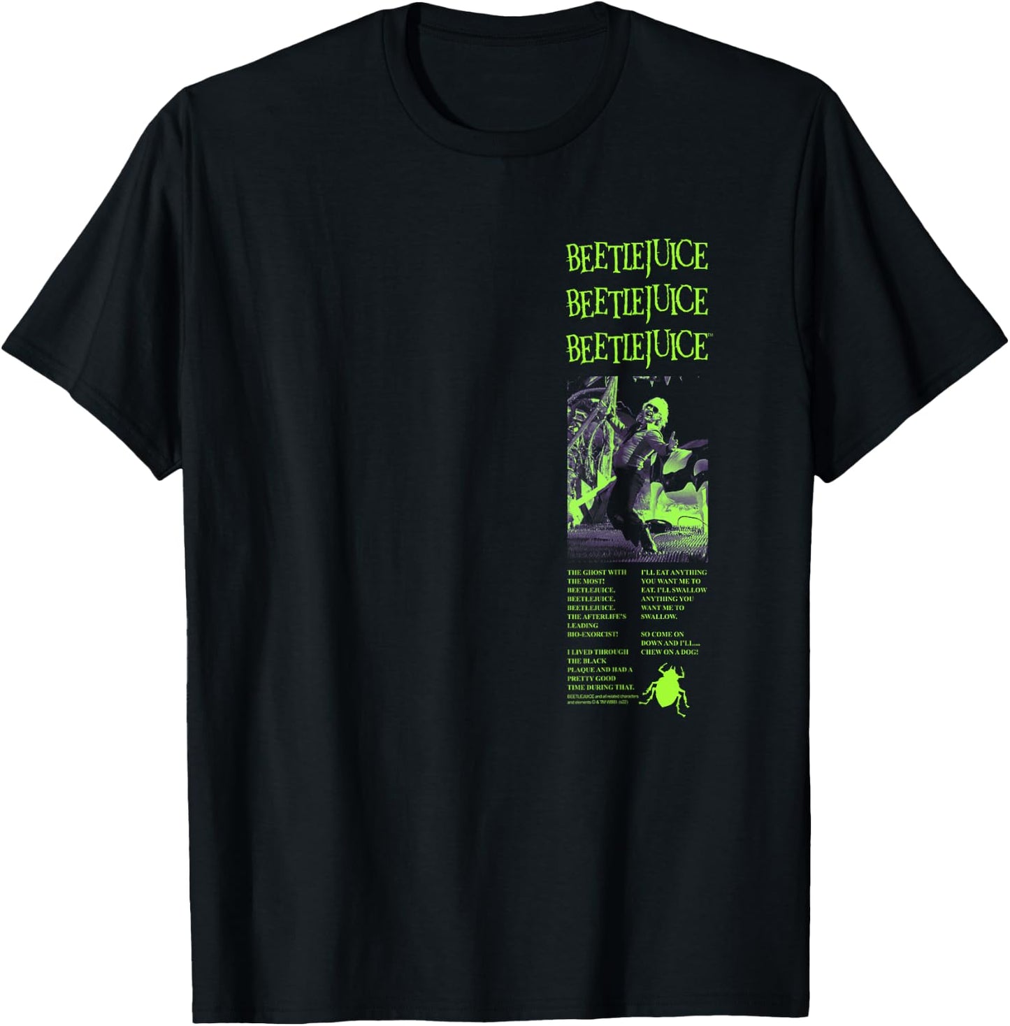Beetlejuice Retro Ad Collage Movie T-Shirt - T-Shirt | Black