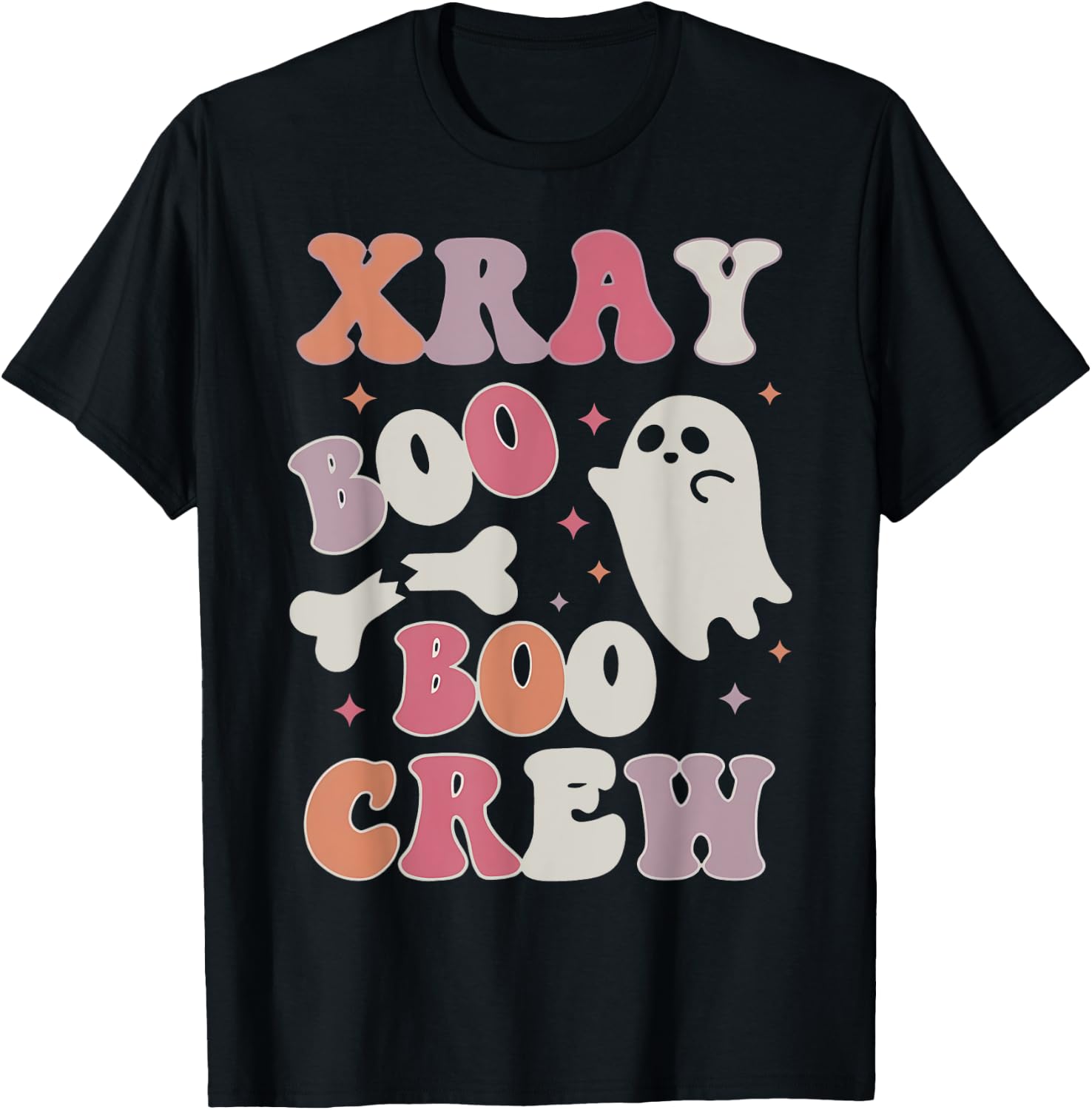 X Ray Boo Boo Crew Ghost Radiology Halloween Fall Nurse T-Shirt - T-Shirt | Black